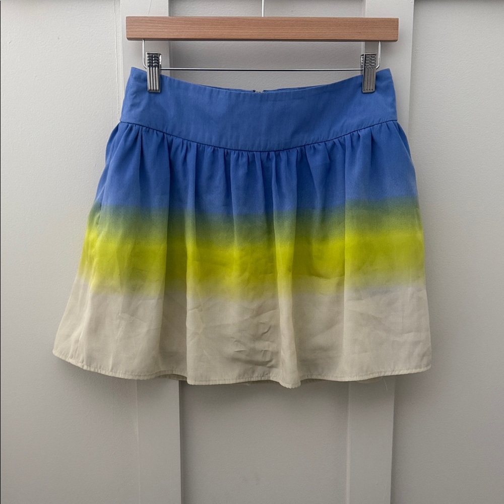 Jessica Simpson Blue and Yellow Ombre Skater Skirt